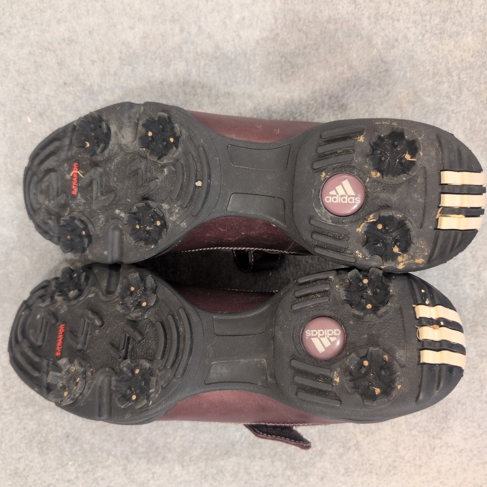 Adidas Burgundy Leather Golf Shoes Hook and Loop Closure Men's 8.5 - Picture 5 of 5